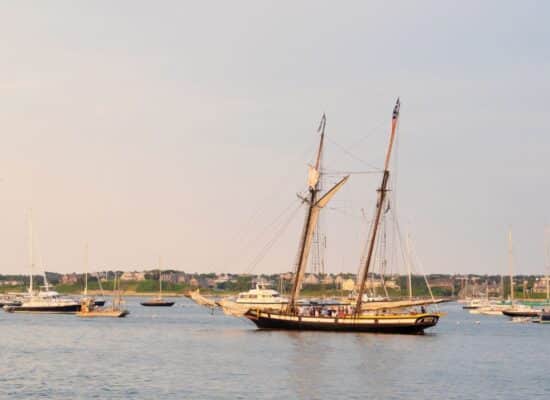 Sailboats in a Nantucket harbor