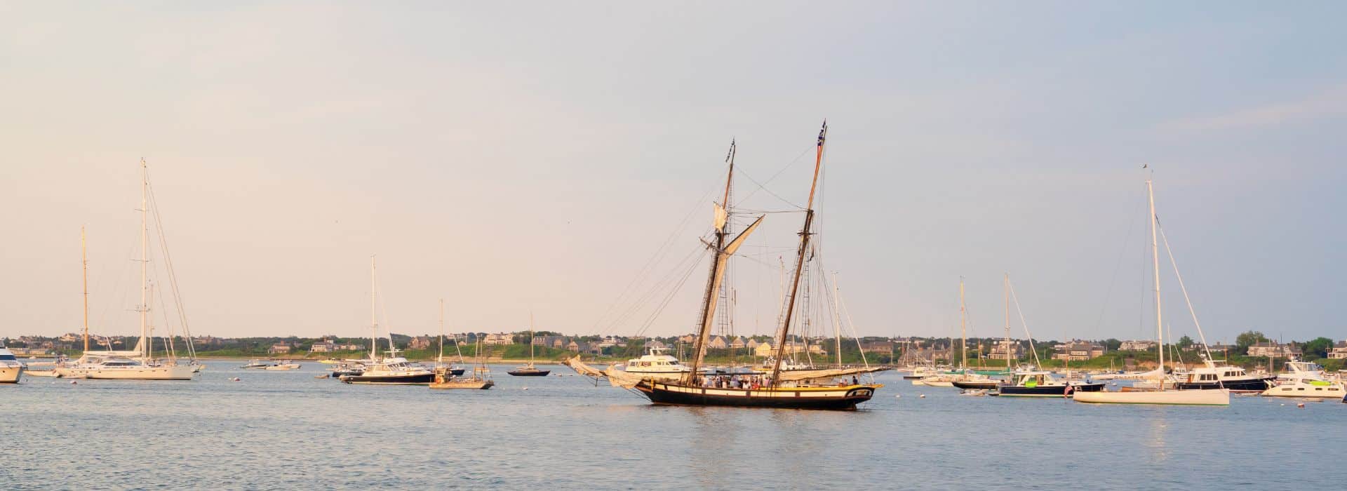 Sailboats in a Nantucket harbor